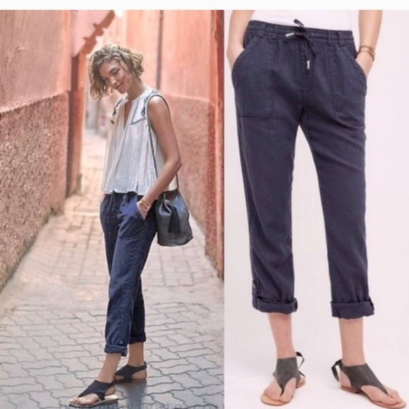 Anthropologie Pants - Anthropologie HEI HEI rolls up pants Cargo Navy